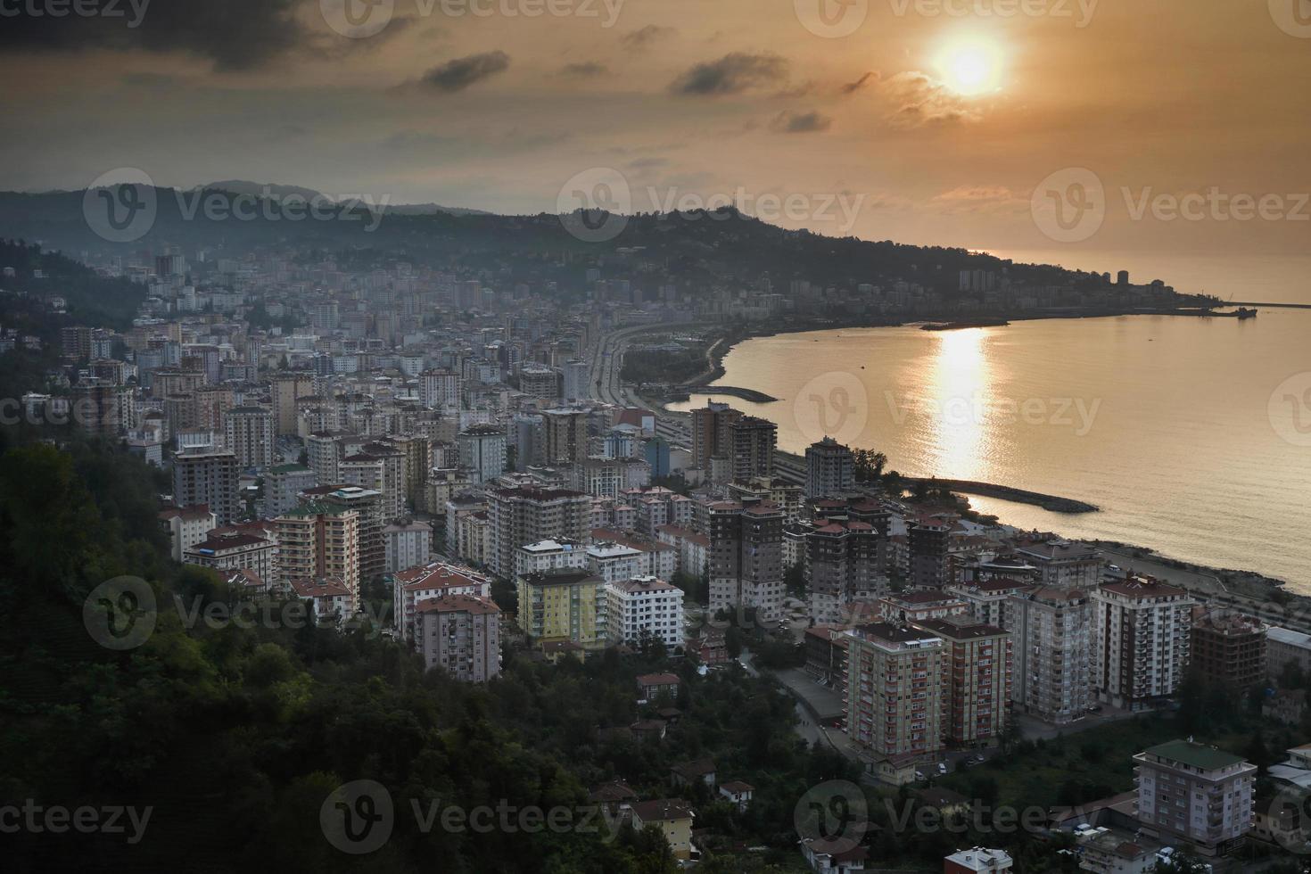 tacchino, paesaggio di rize, tramonto centrale, tacchino, vista foto