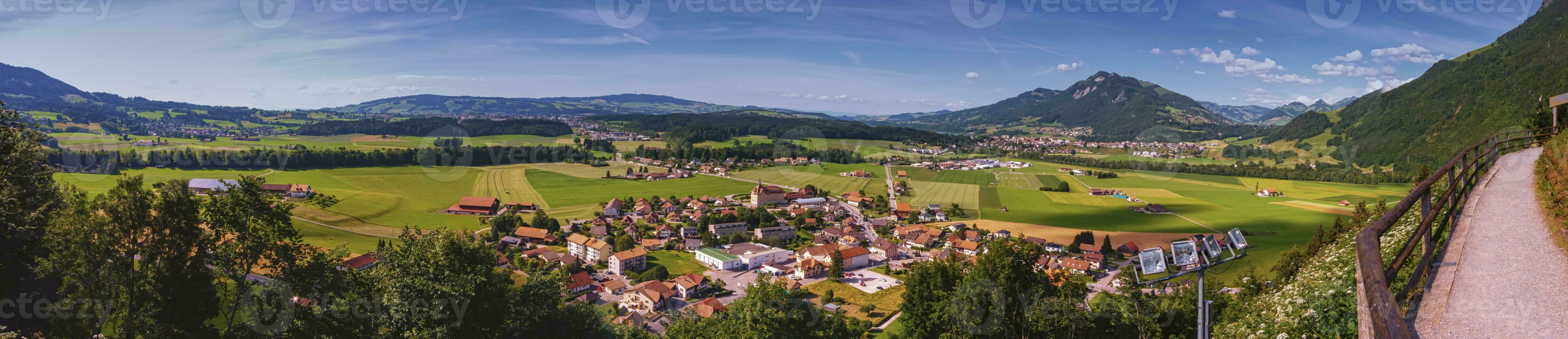 panoramico Visualizza di gruviera la zona, Friburgo, Svizzera foto