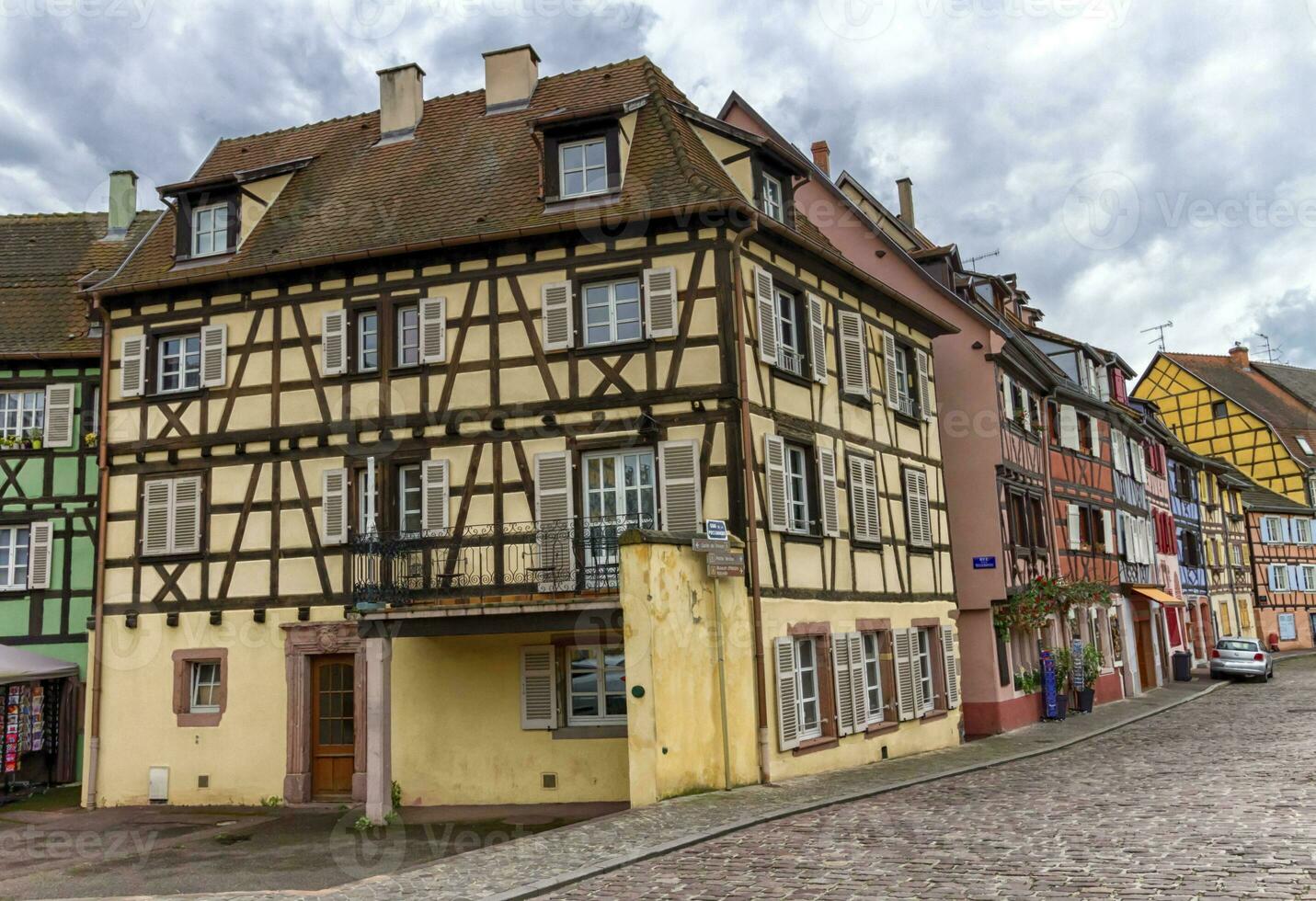 tradizionale graticcio case nel colmar, alsazia, Francia foto