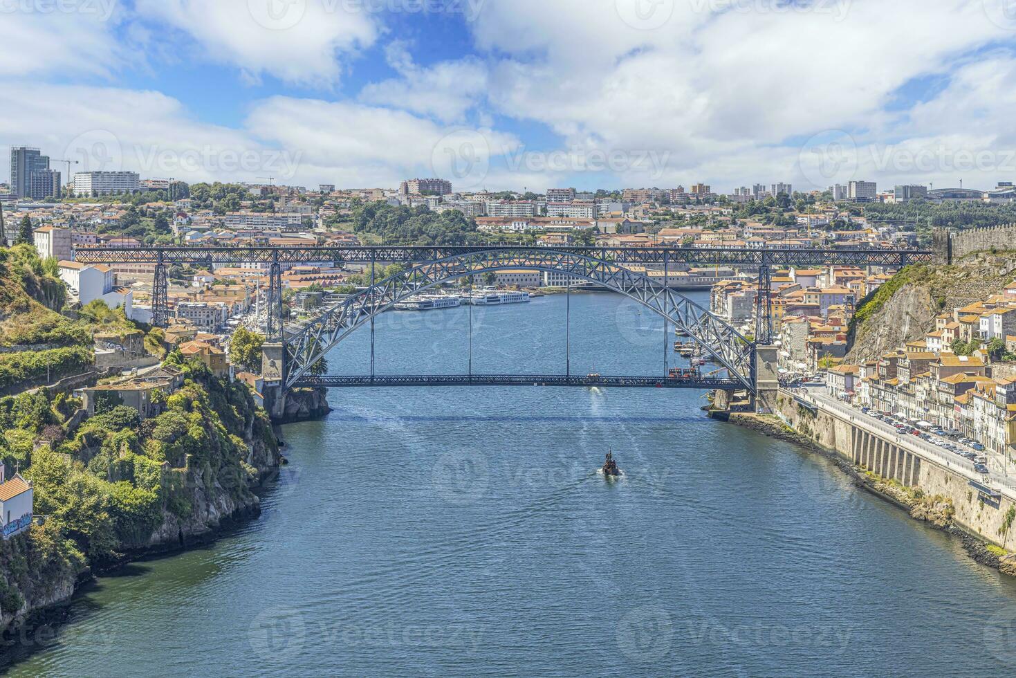 panoramico Visualizza al di sopra di douro fiume vicino porto durante giorno foto