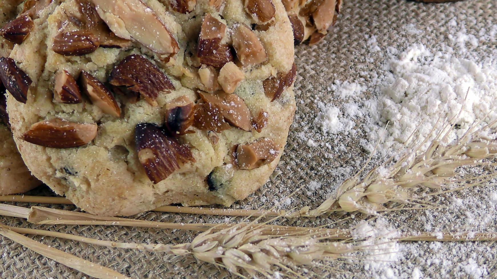 biscotto zuccherato con gocce di cioccolato misto foto