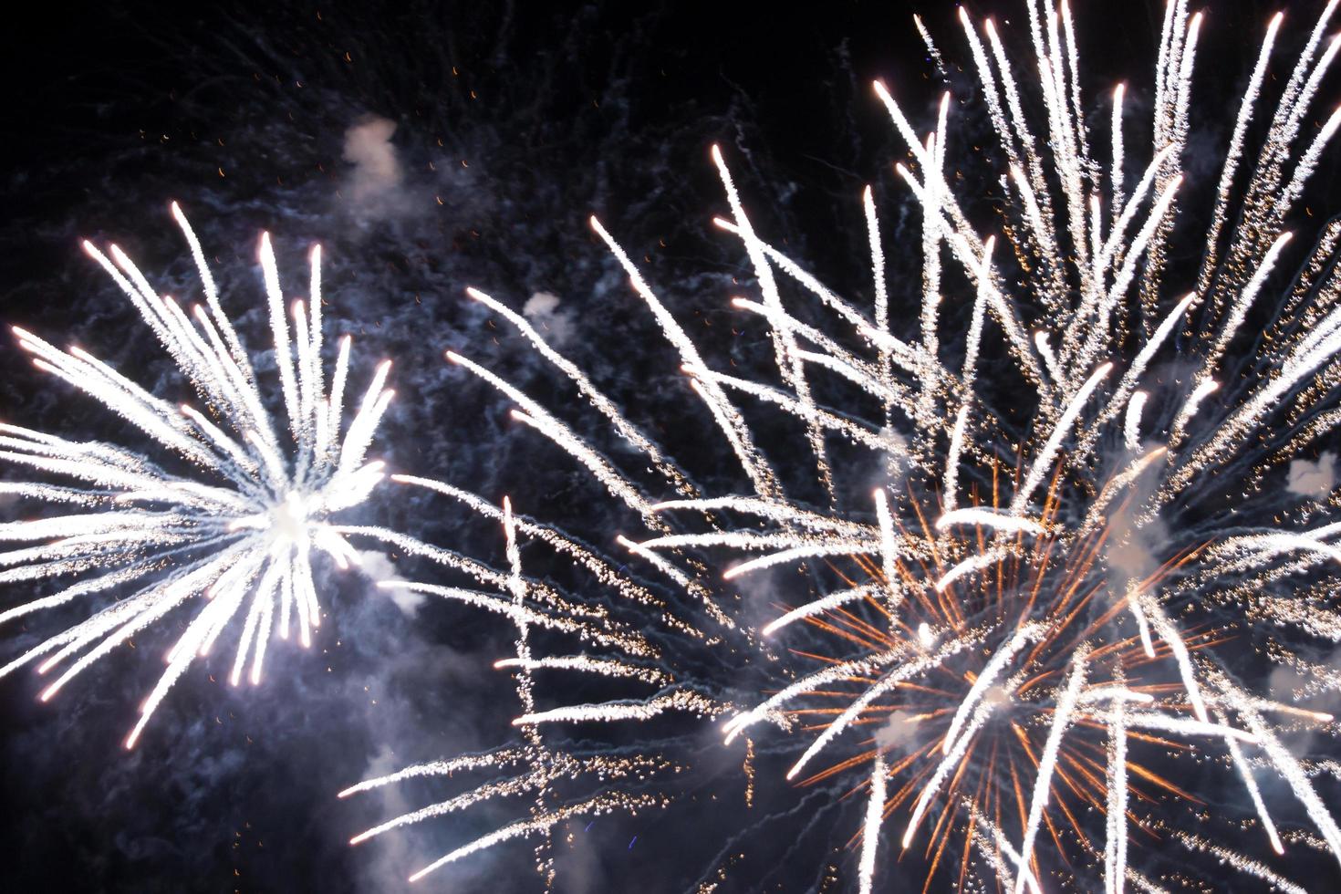 bellissimi fuochi d'artificio colorati nel cielo notturno. foto