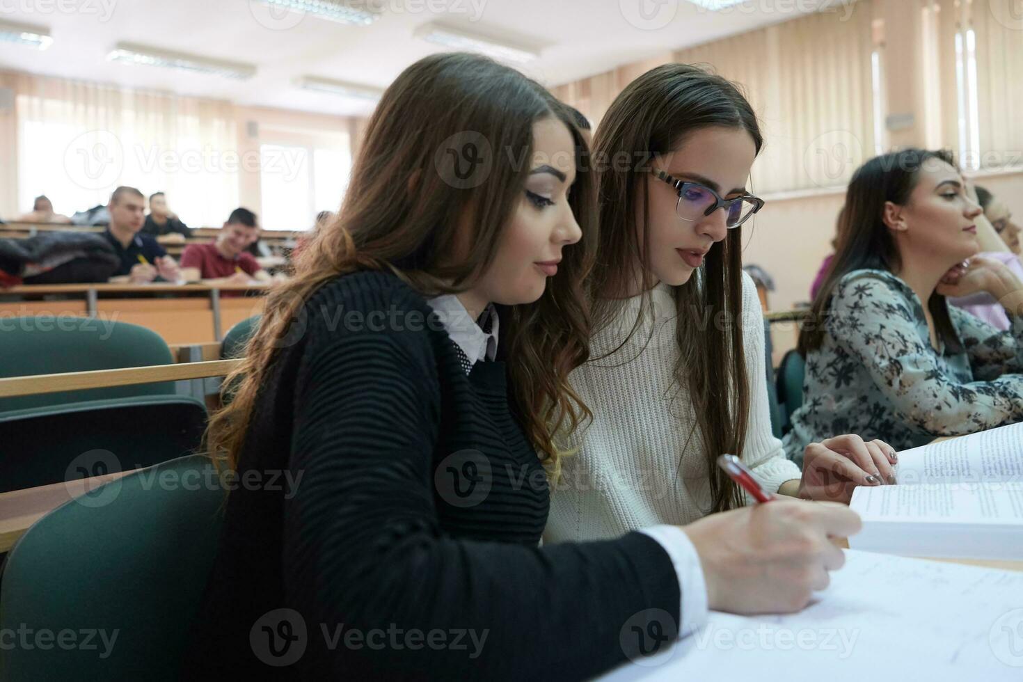 studenti gruppo nel anfiteatro foto