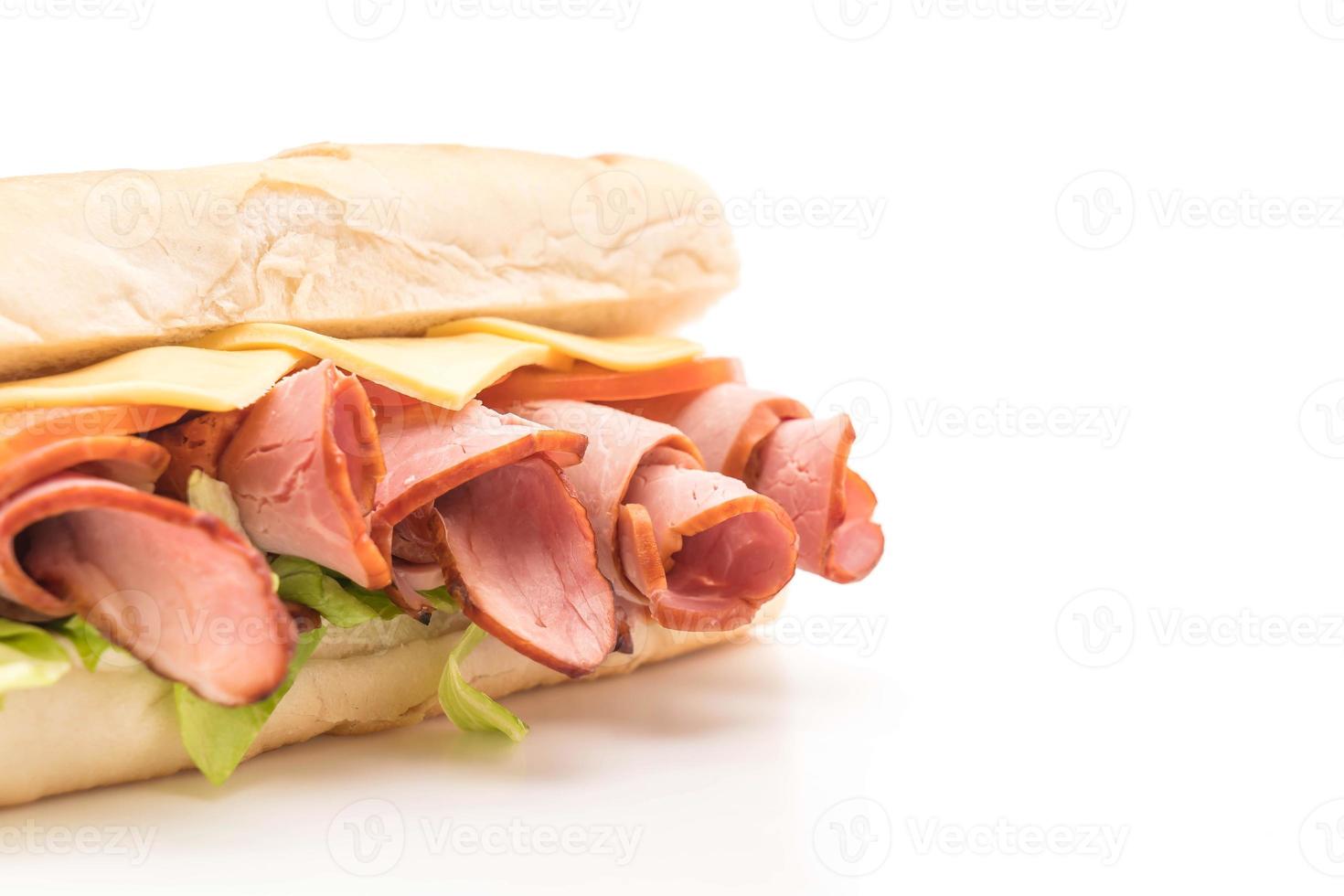 panino sottomarino prosciutto e insalata foto