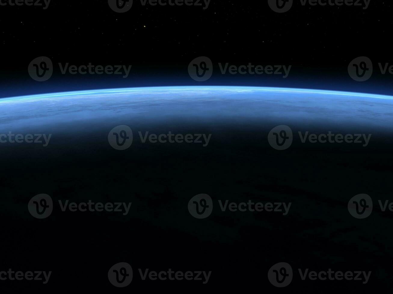 pianeta terra orizzonte nel spazio - 3d rendere foto