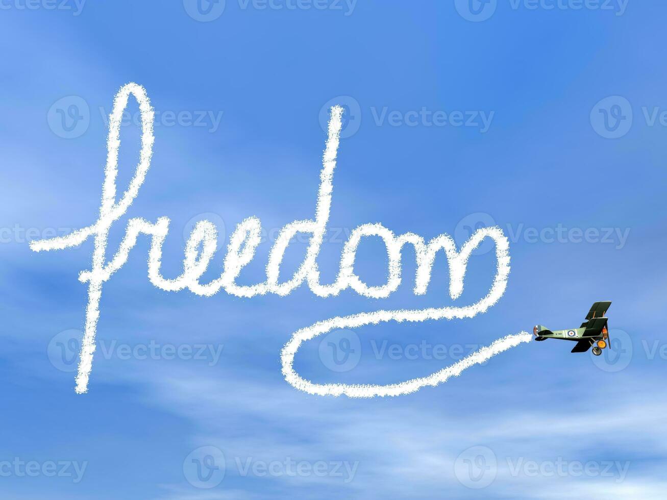 la libertà testo a partire dal biplano Fumo - 3d rendere foto
