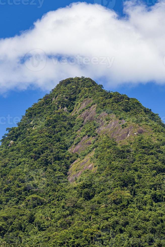 abraao mountain pico do papagaio con nuvole. ilha grande brasile. foto