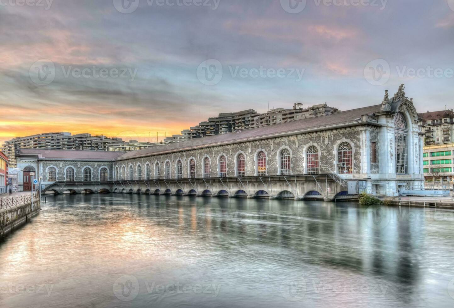 batiment des forze-motrici, Ginevra, Svizzera, hdr foto