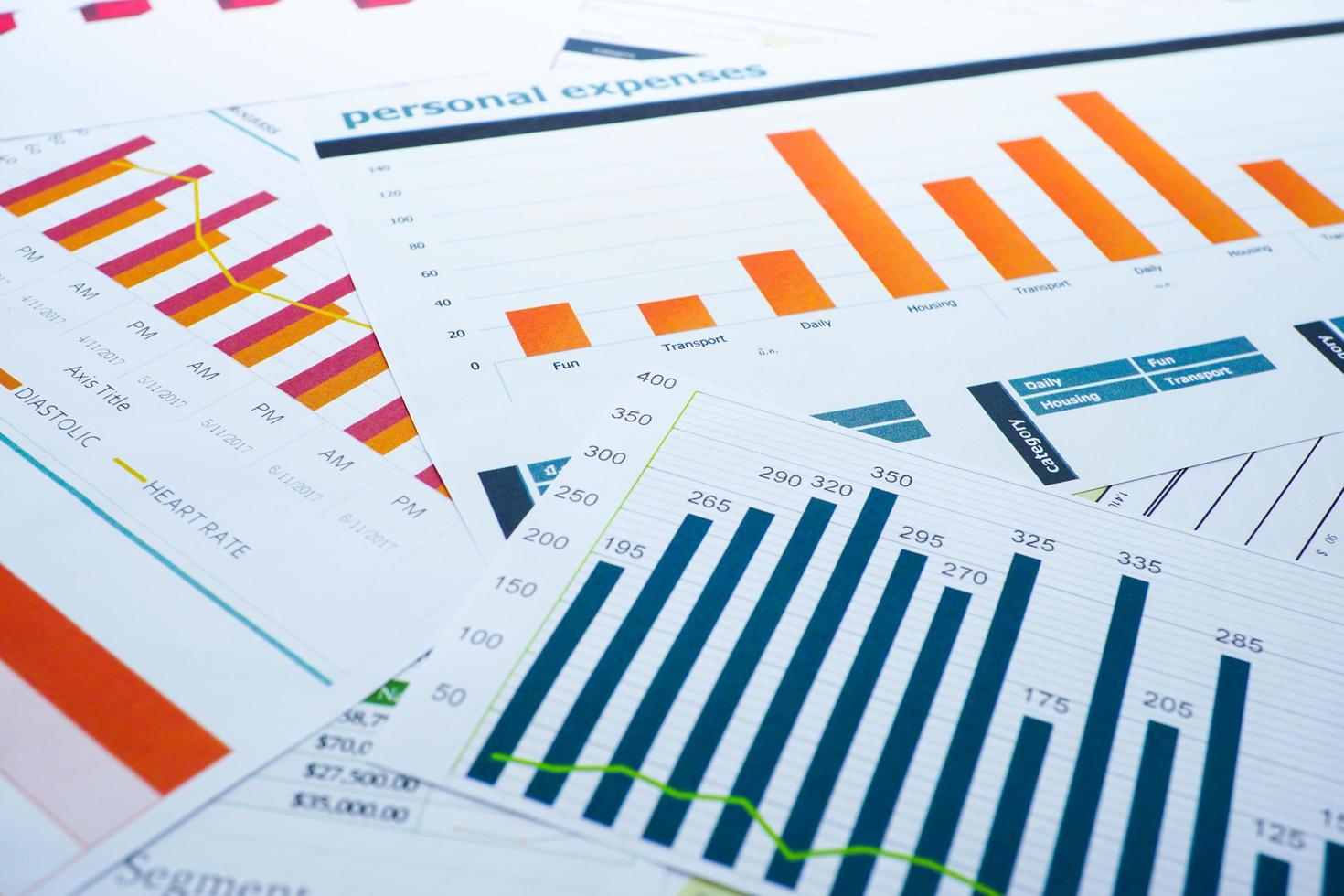 dati del grafico grafico per la finanza aziendale. foto