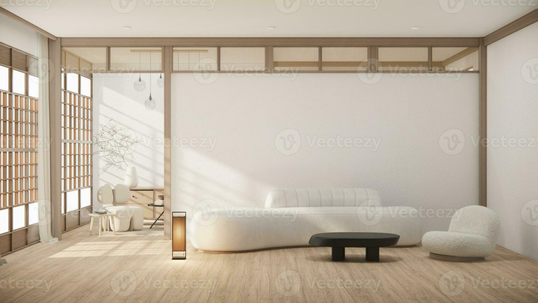 mobili per divani e mockup camera moderna design minimal.3d rendering foto