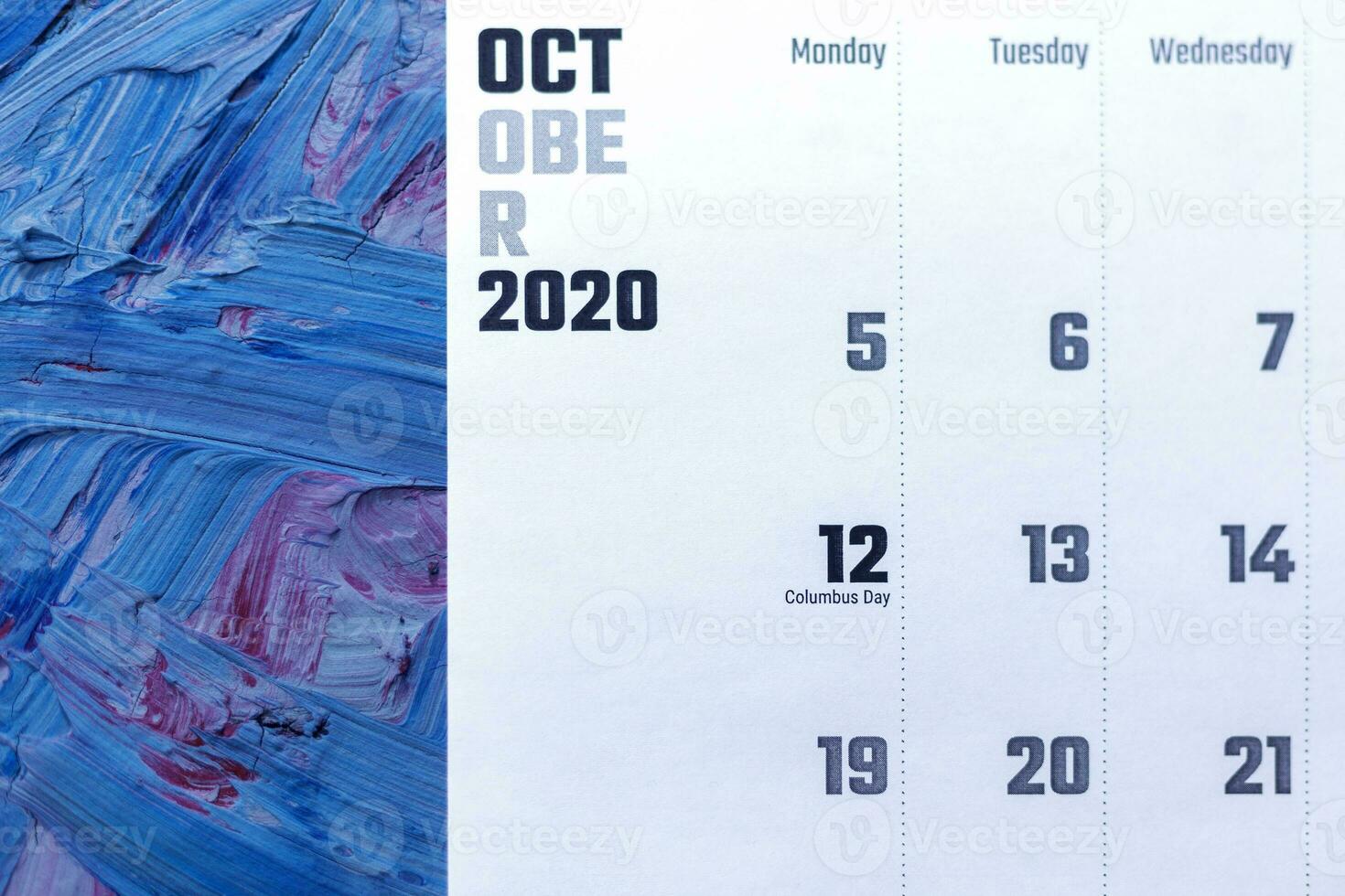 ottobre 2021 calendario. mensile calendario foto