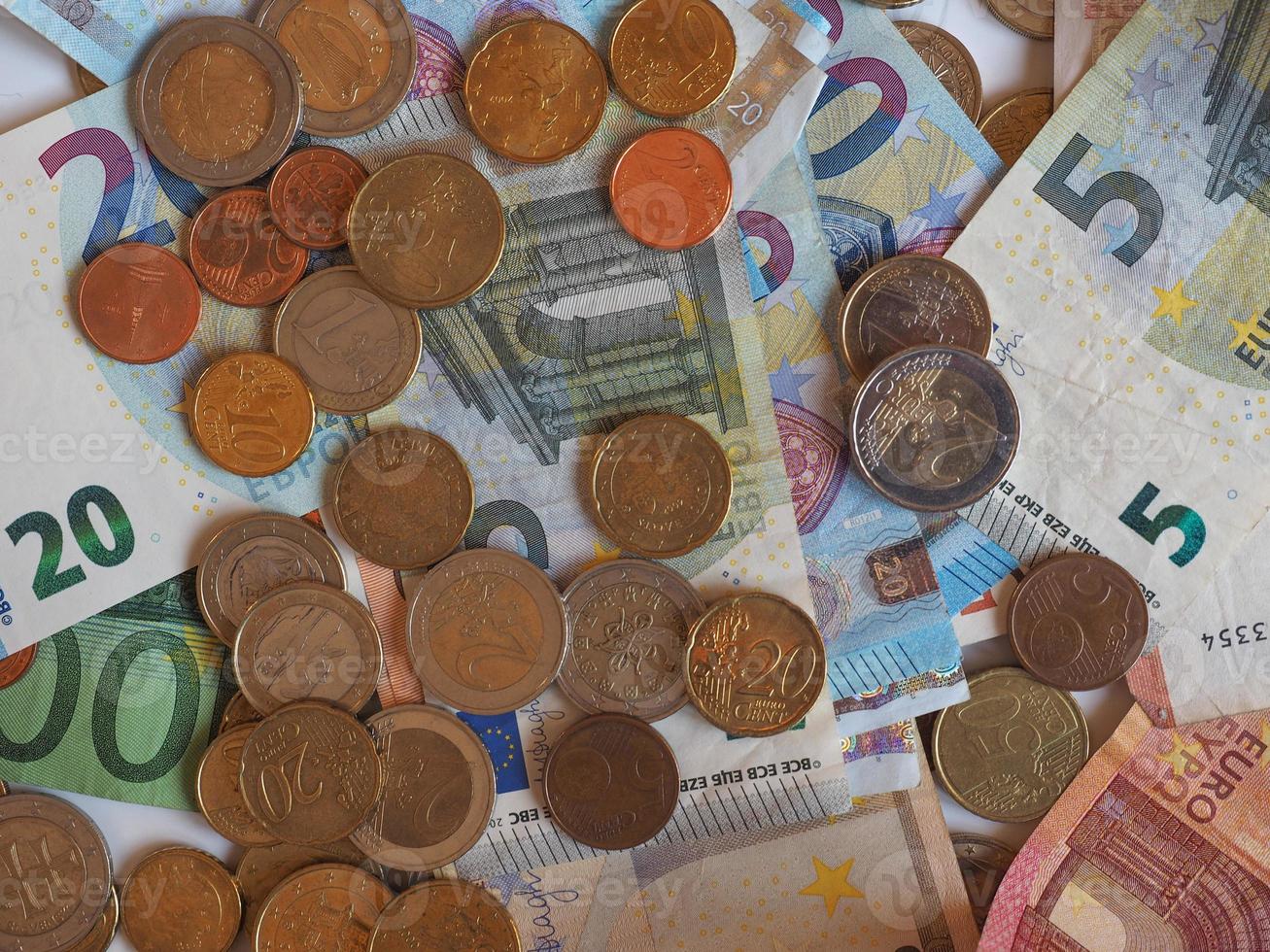 banconote e monete in euro euro, unione europea eu foto