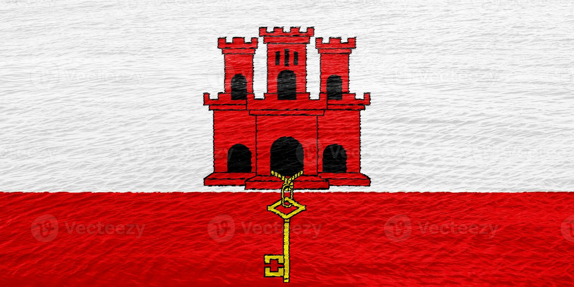 Gibilterra bandiera su un' strutturato sfondo. concetto collage. foto