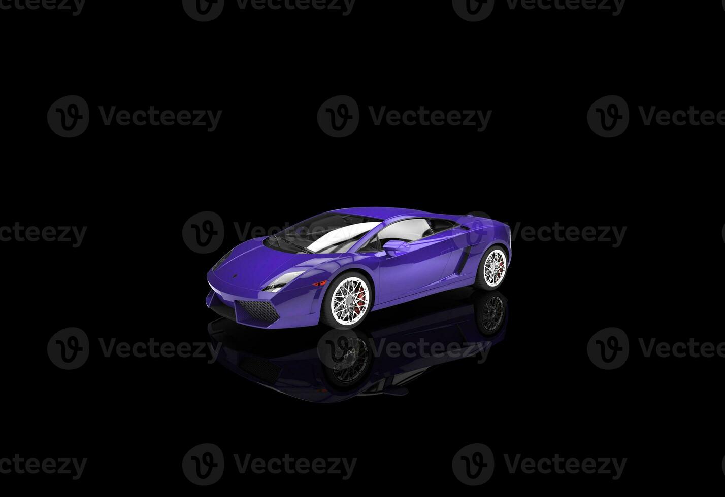 viola supercar su nero sfondo foto