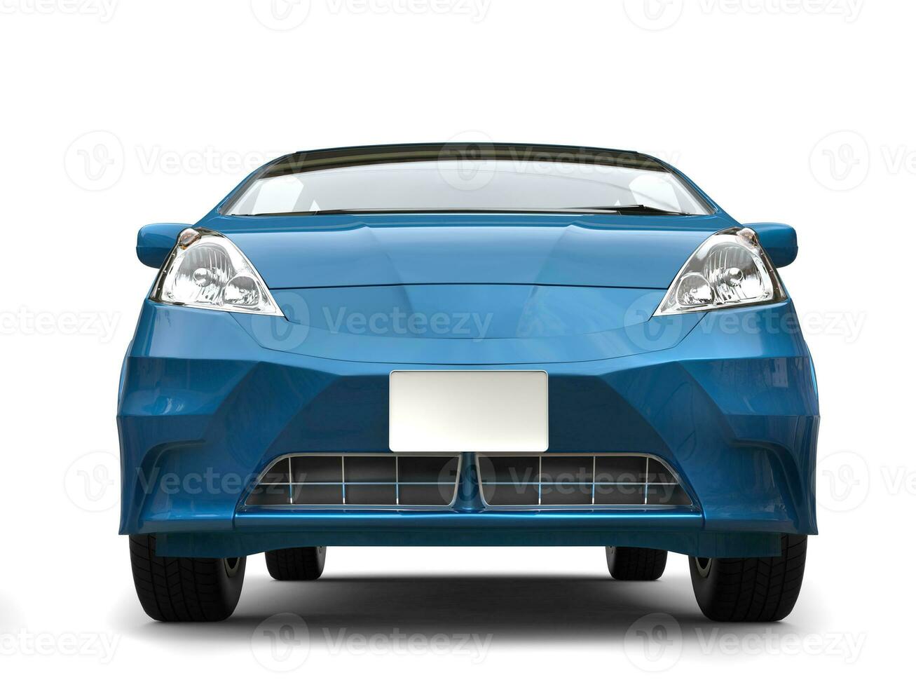 blu metallico moderno compatto auto - davanti Visualizza avvicinamento tiro foto