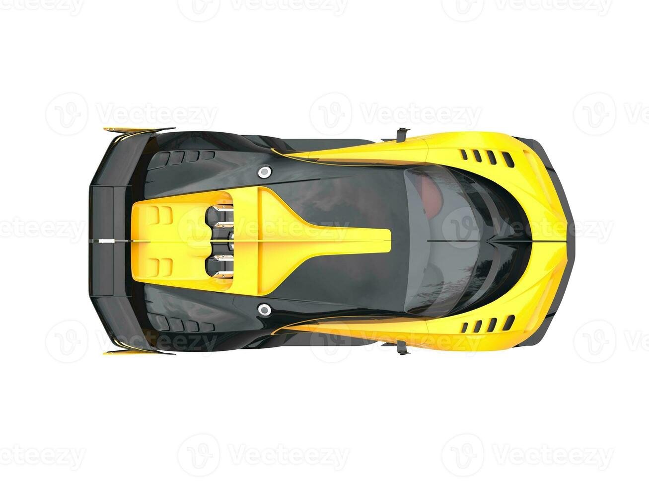 giallo gli sport supercar - superiore giù Visualizza - 3d illustrazione foto