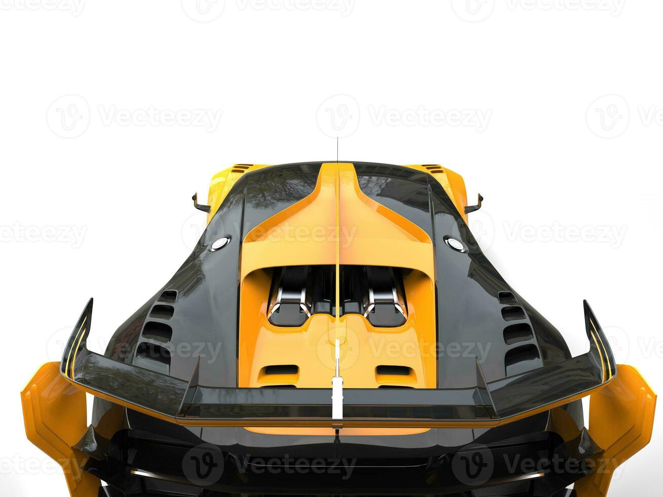 nero e giallo gara supercar - coda Visualizza - 3d illustrazione foto