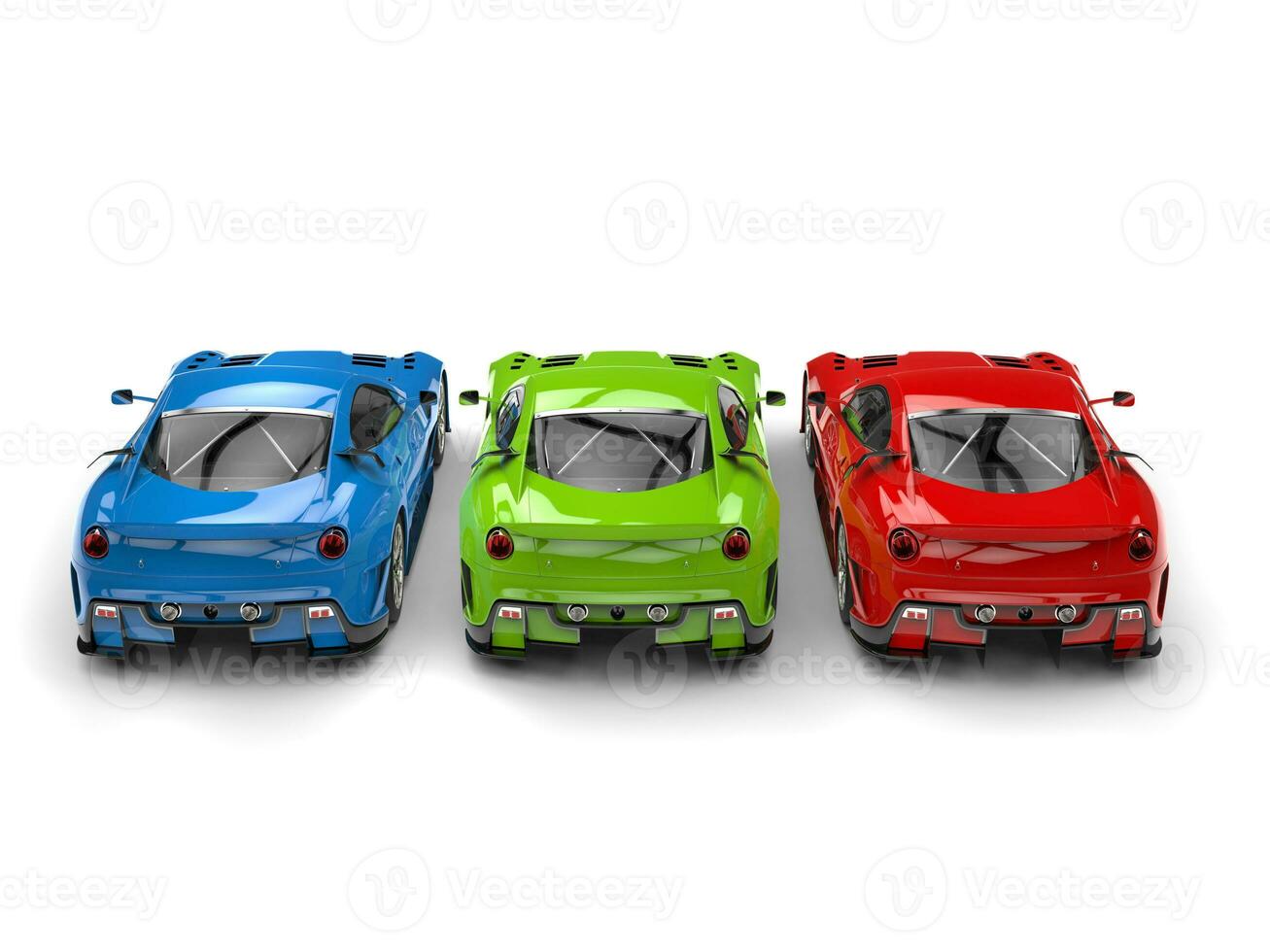 veloce gli sport macchine nel rosso, verde e blu - indietro Visualizza foto