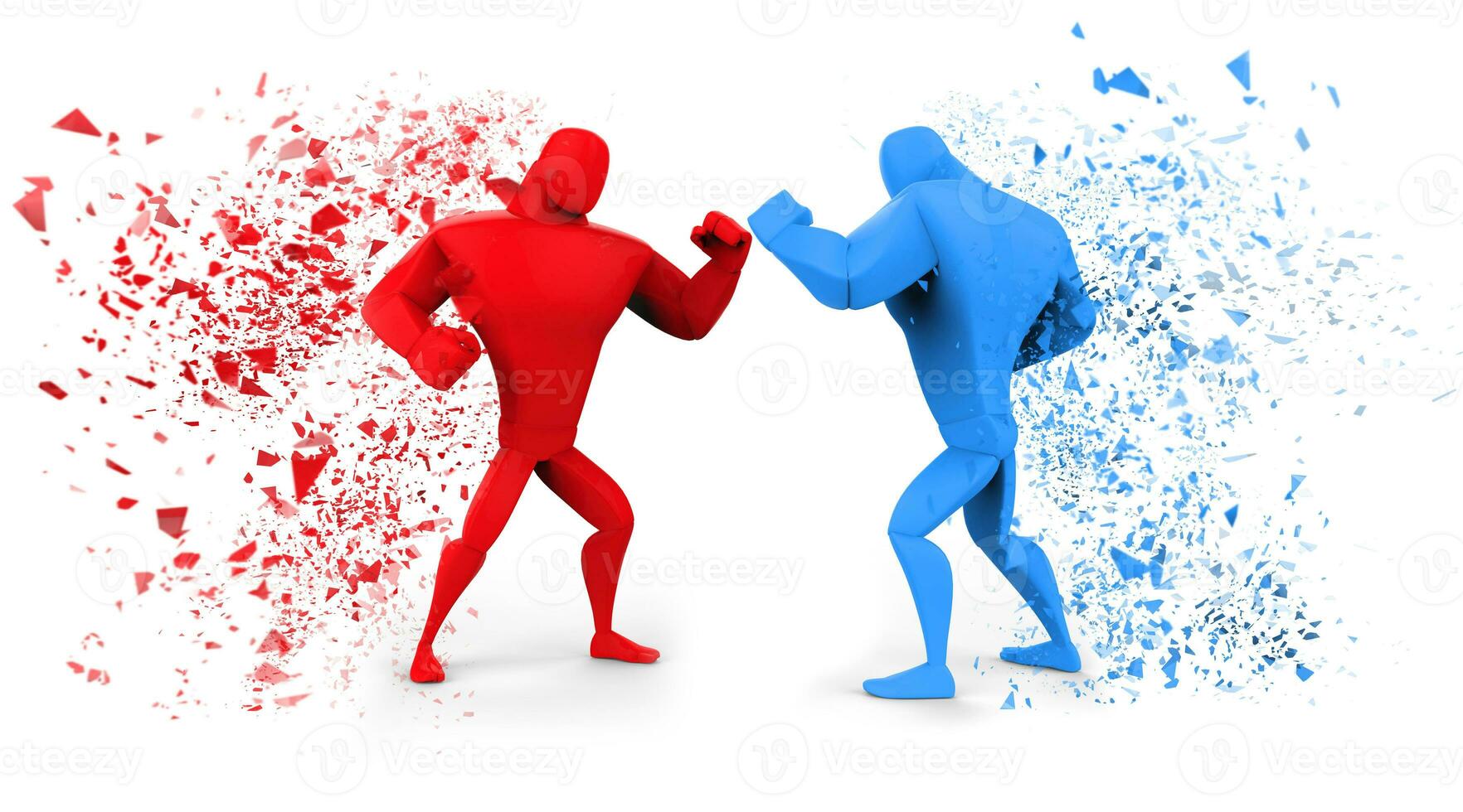 3d rosso e blu combattenti foto