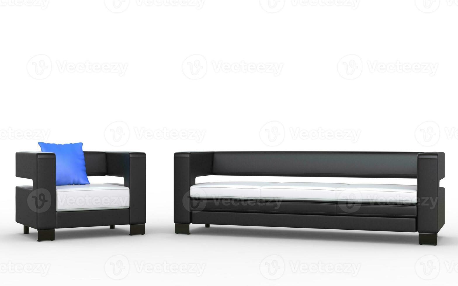 moderno nero e bianca divano e poltrona foto
