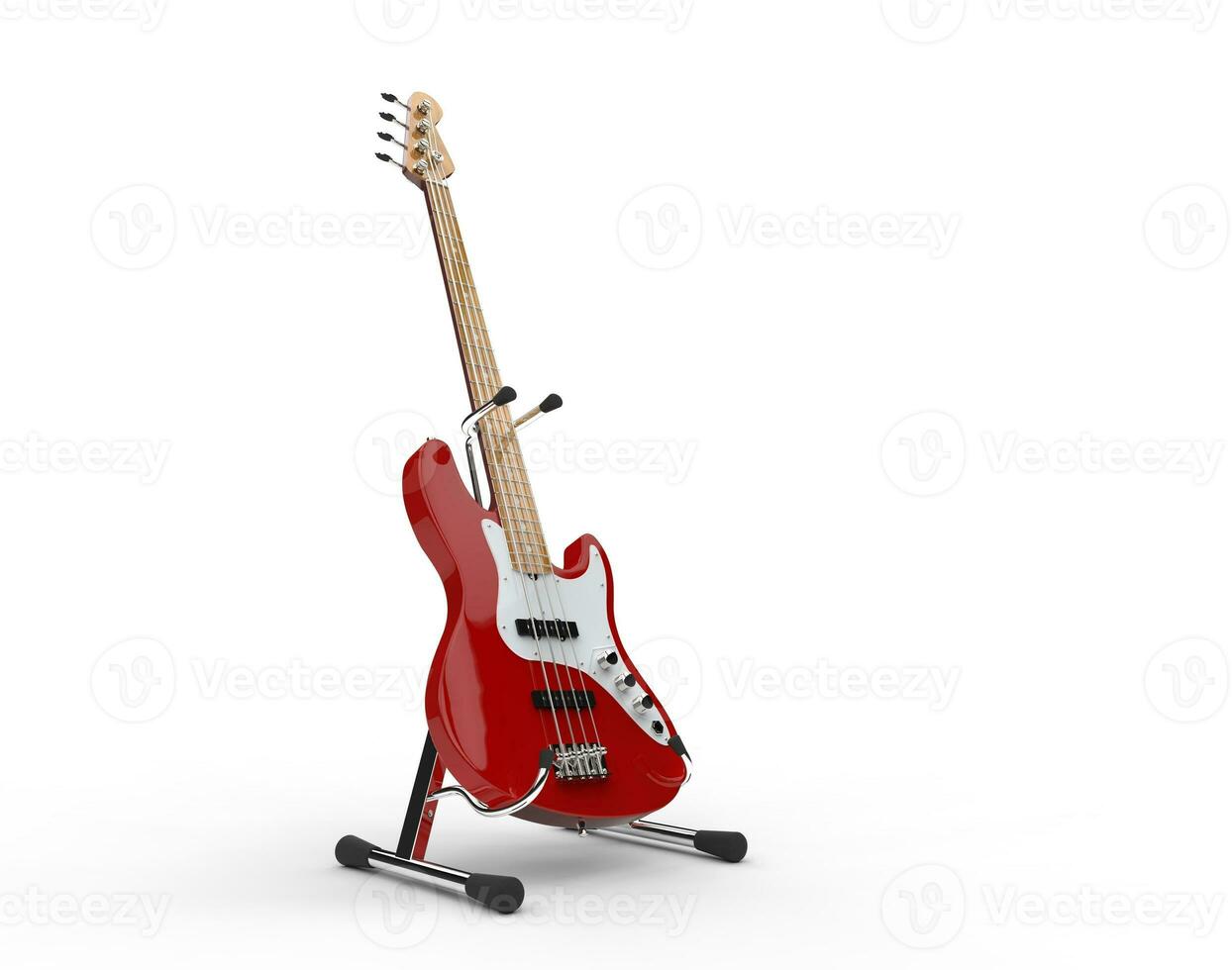 rosso basso chitarra su il In piedi foto