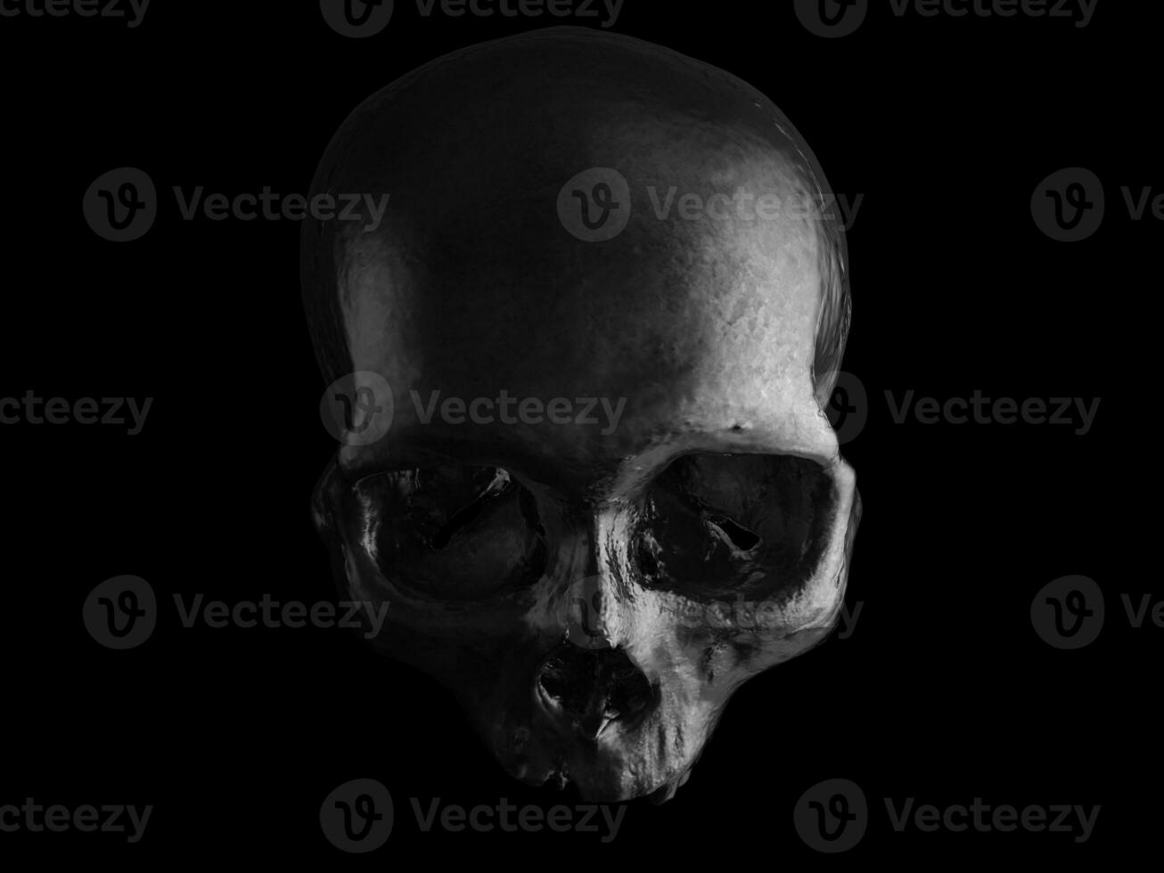 buio nero meditabondo cranio senza inferiore mascella foto