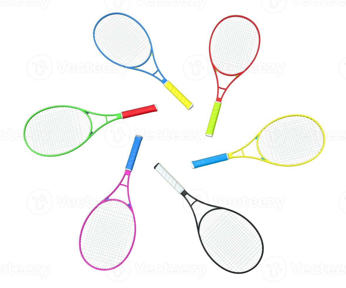 cerchio di tennis racchette isolato su bianca - superiore Visualizza foto