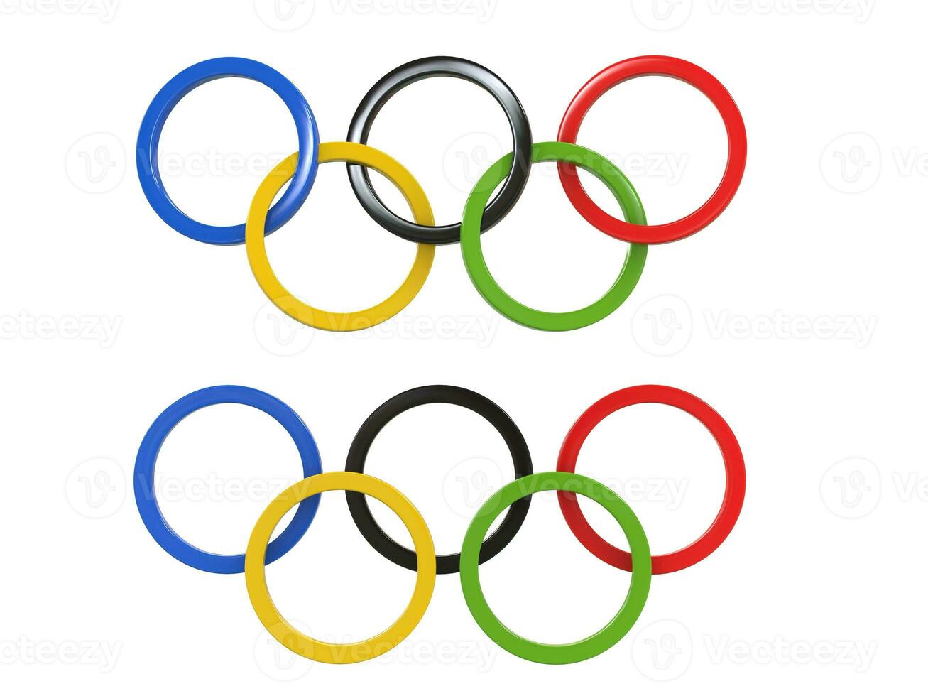 olimpico Giochi anelli - Due variazioni - 3d illustrazione foto