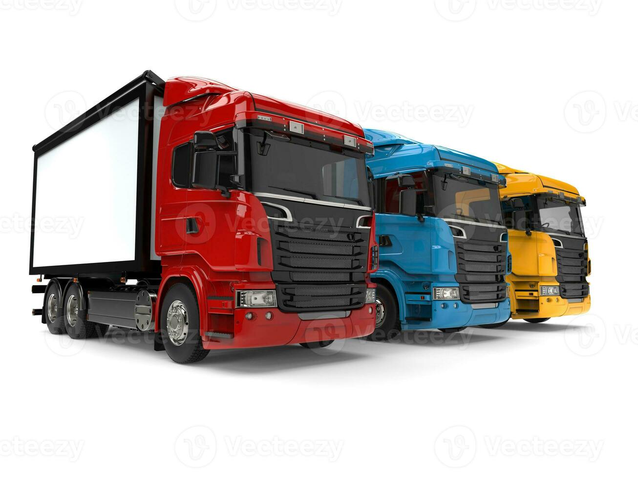 rosso, blu e giallo moderno trasporto camion foto