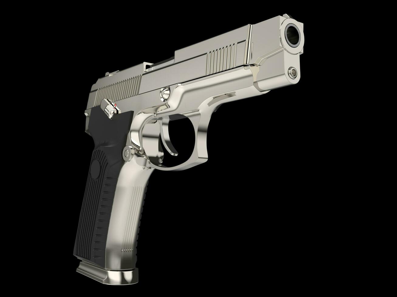 moderno mano pistola - lucidato cromo e acciaio con nero gomma da cancellare presa foto
