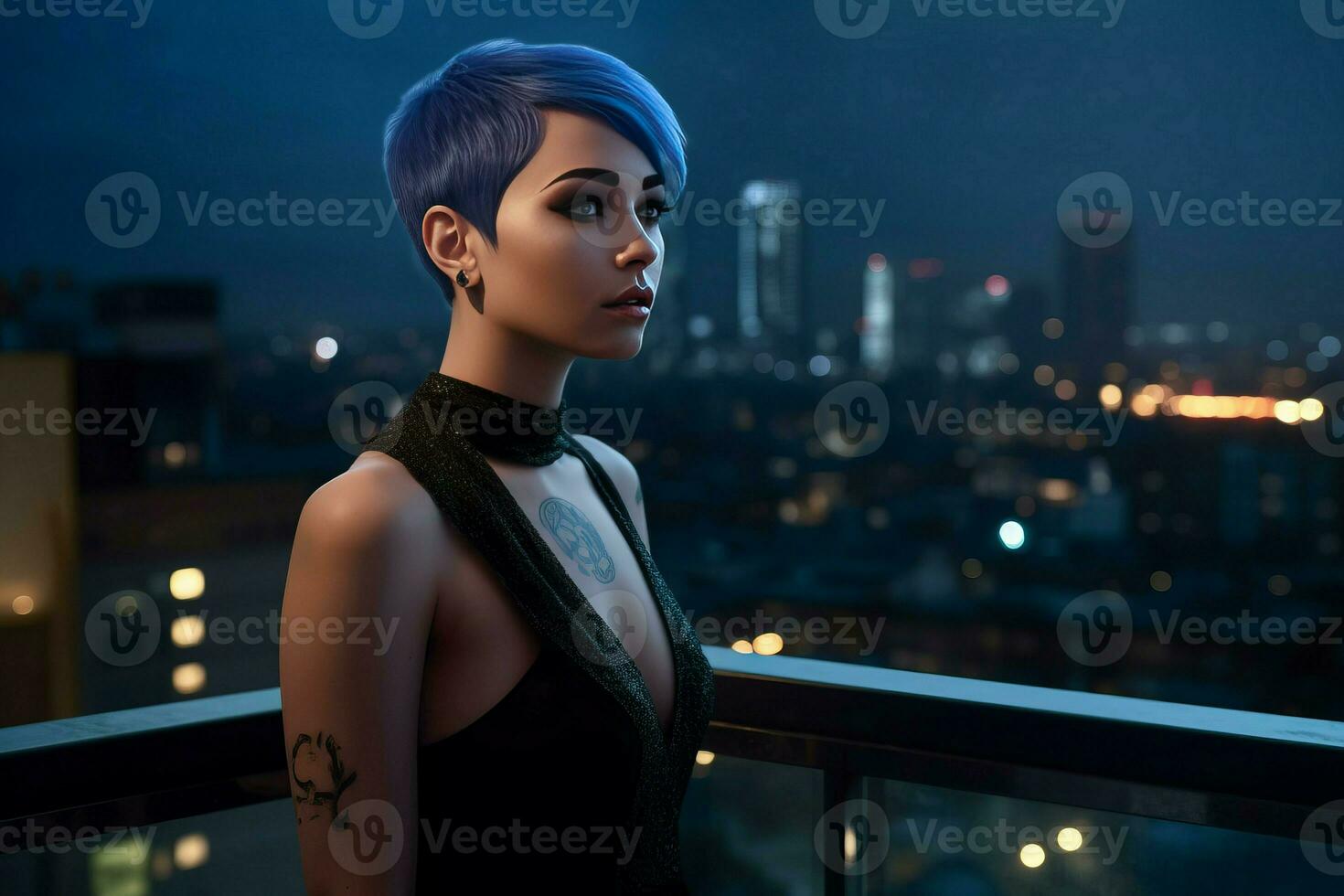 elegante cyberpunk femmina. creare ai foto