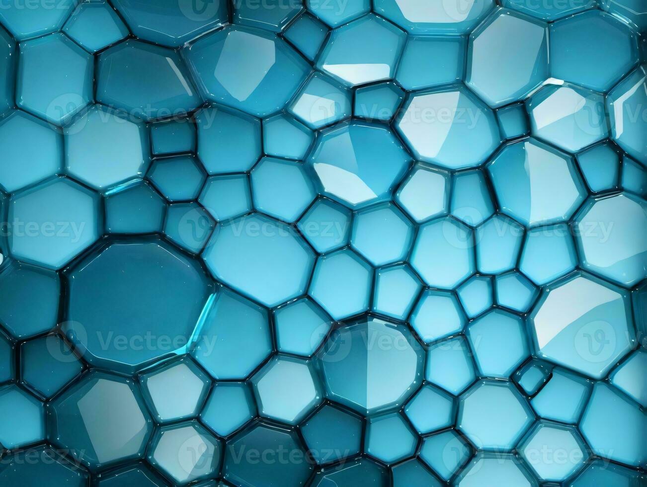 un' blu bicchiere mosaico piastrella con un' modello. ai generato foto