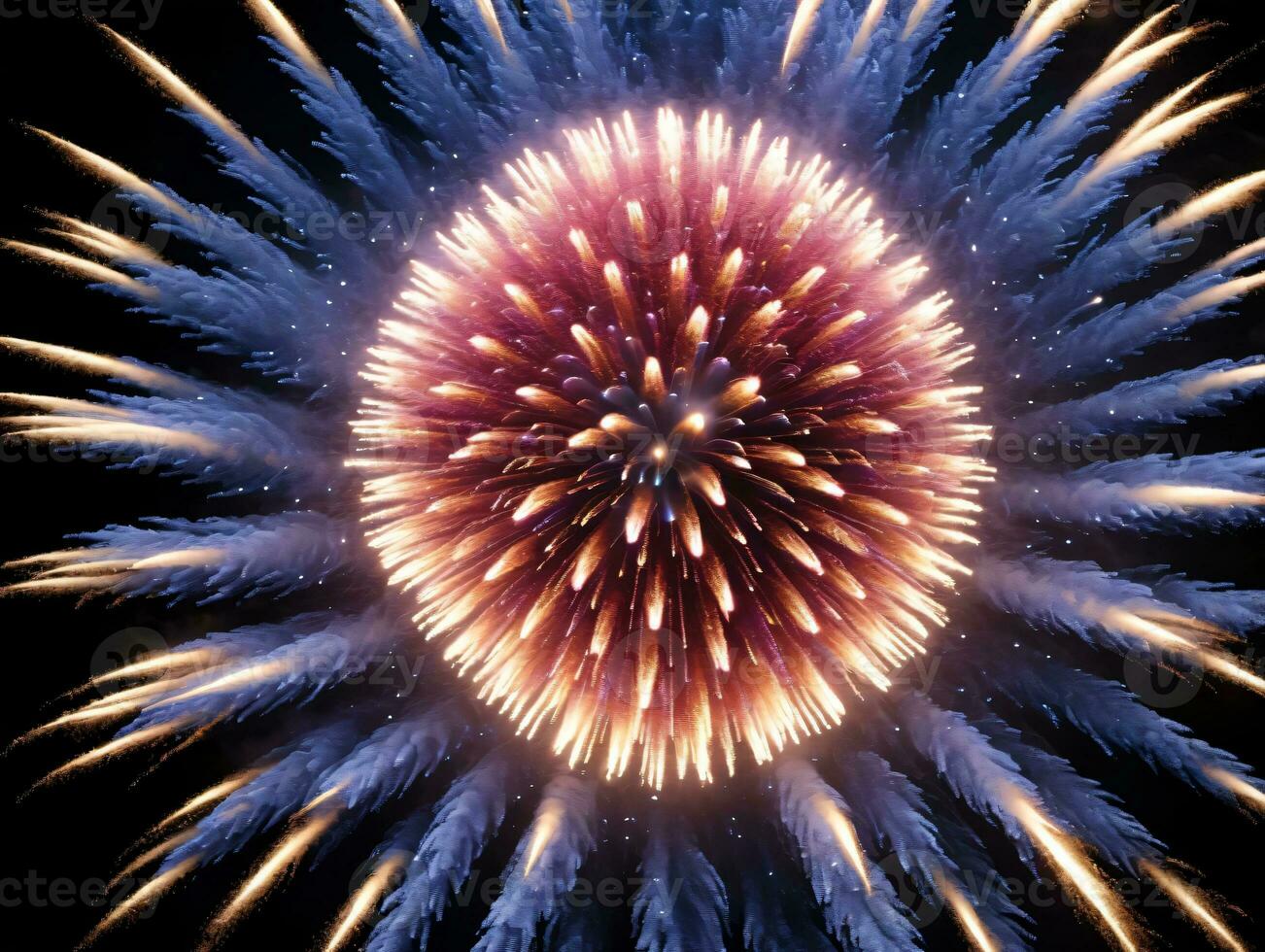 un' colorato fuochi d'artificio con molti colorato luci. ai generato foto