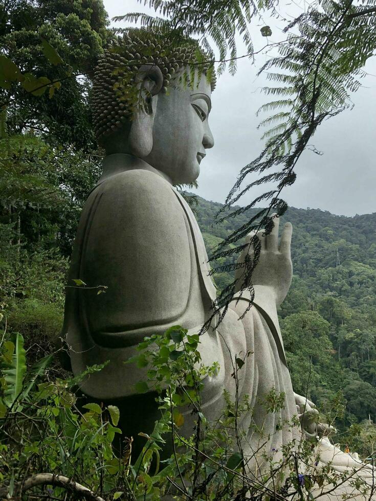 lato Visualizza Budda statua nel genting altopiano, Malaysia foto
