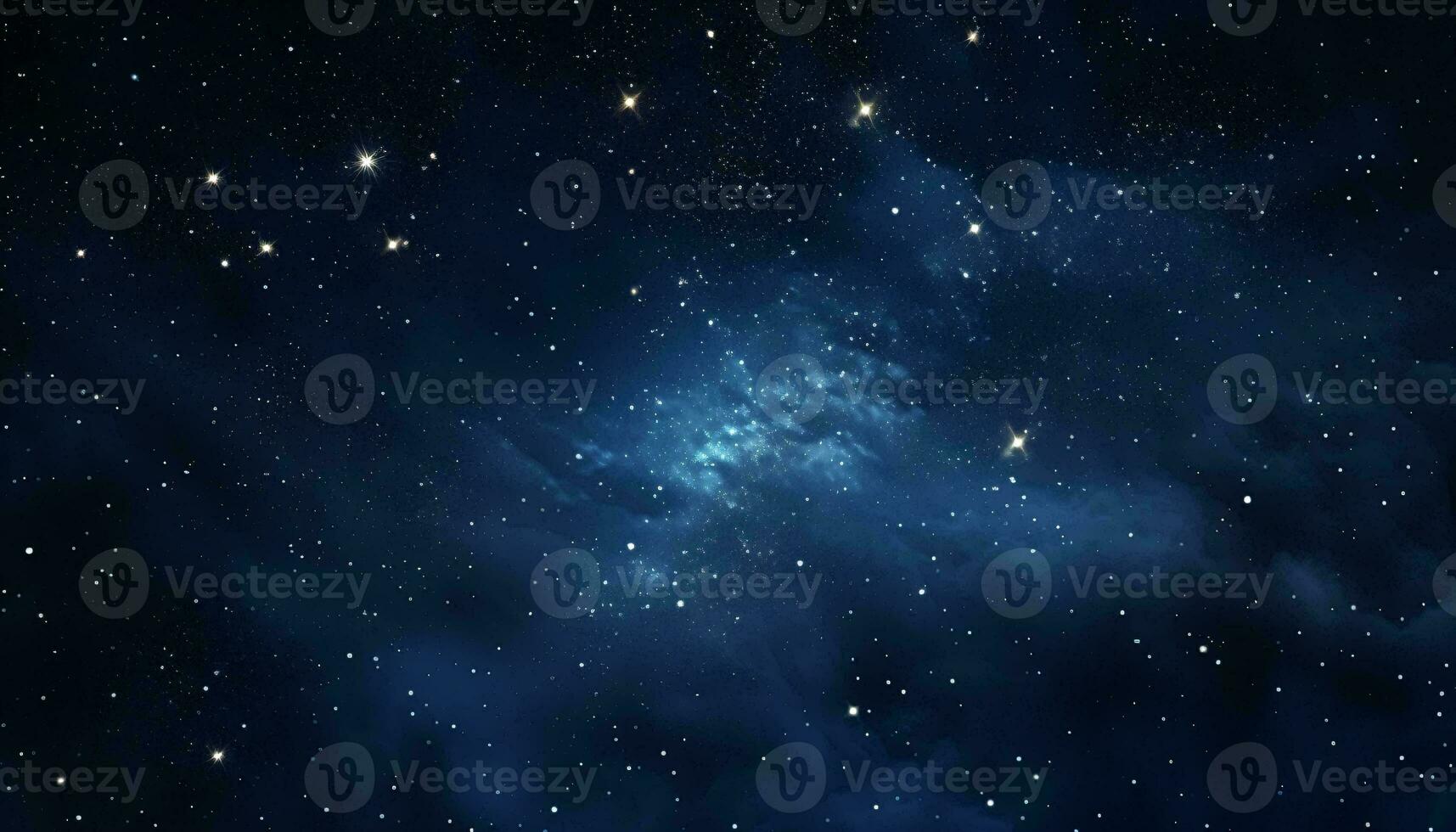 un' stellato notte cielo con wispy nuvole ai generato foto