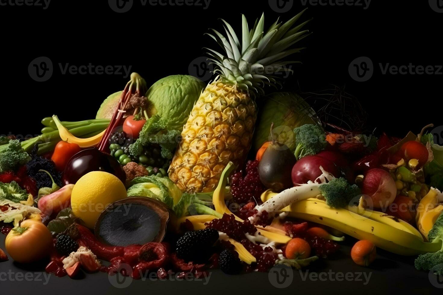 molti diverso frutta colorato sfondo. neurale Rete ai generato foto