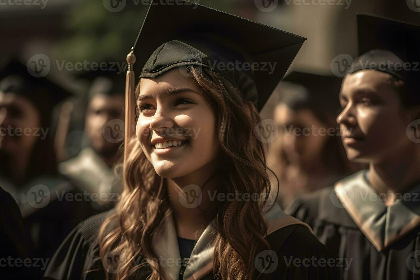 Università laureati. neurale Rete ai generato foto