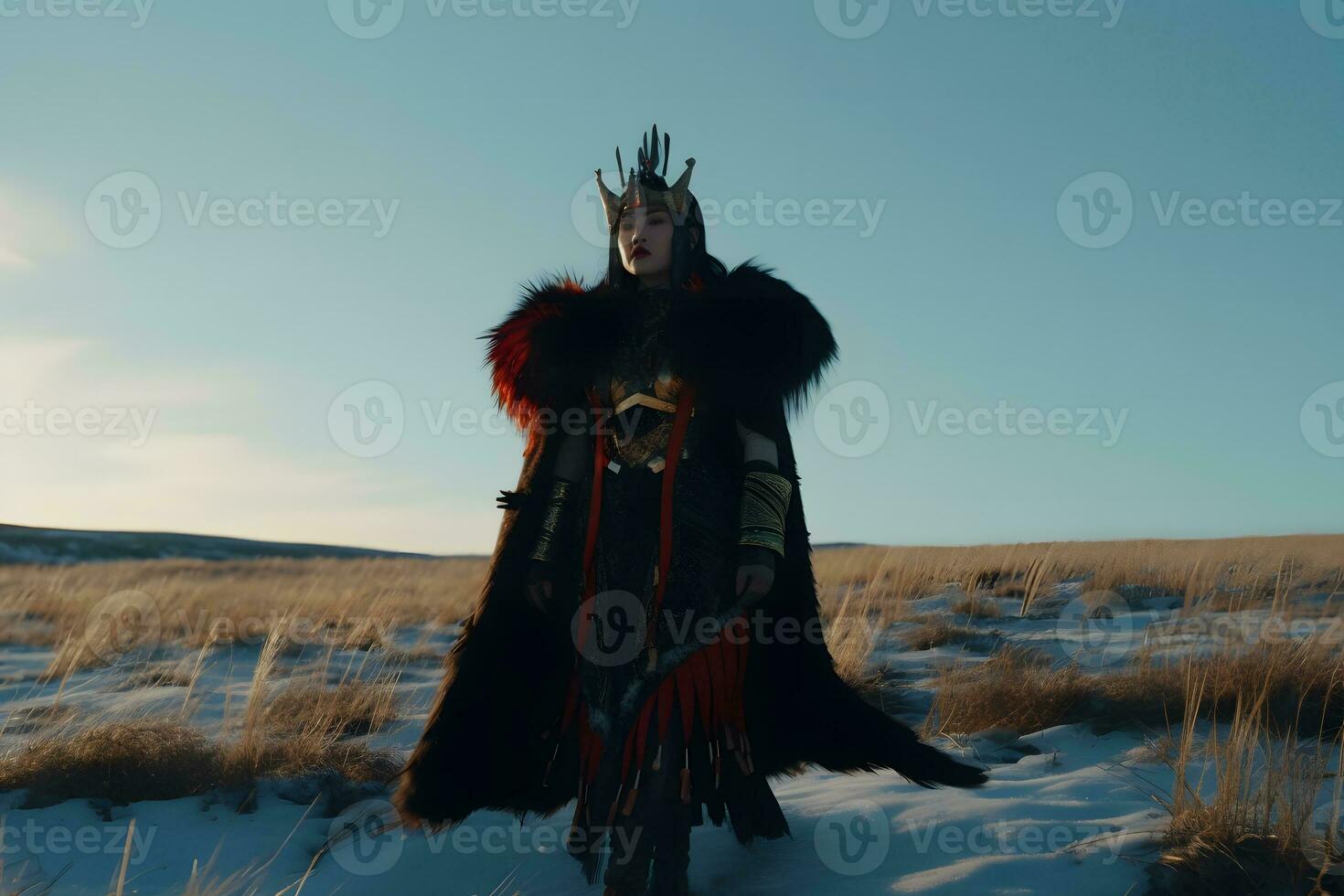 mongolo ragazza nel tradizionale nazionale vestire. neurale Rete ai generato foto