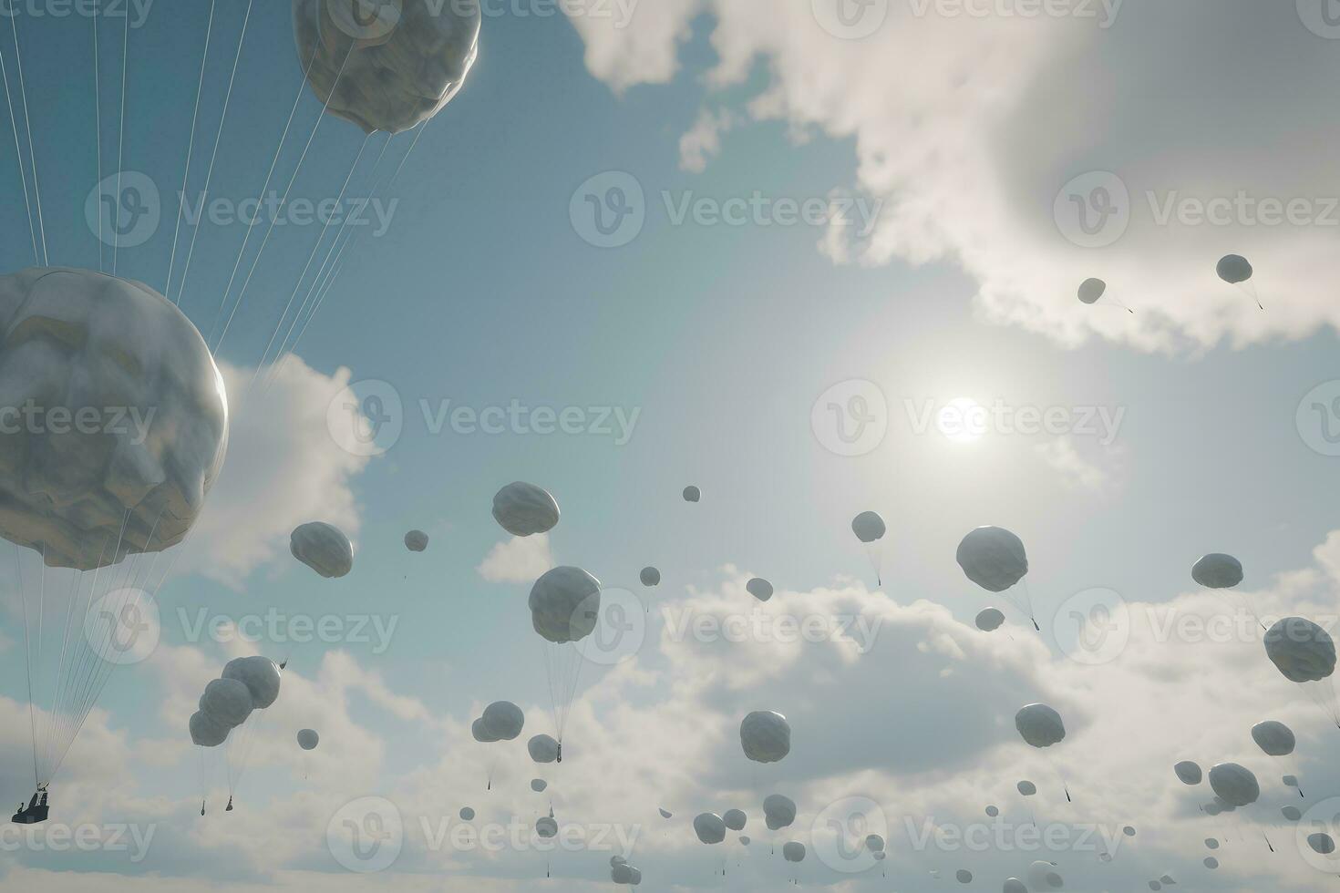 militare paracadutista paracadutisti salto su di un aria vigore aereo. neurale Rete ai generato foto