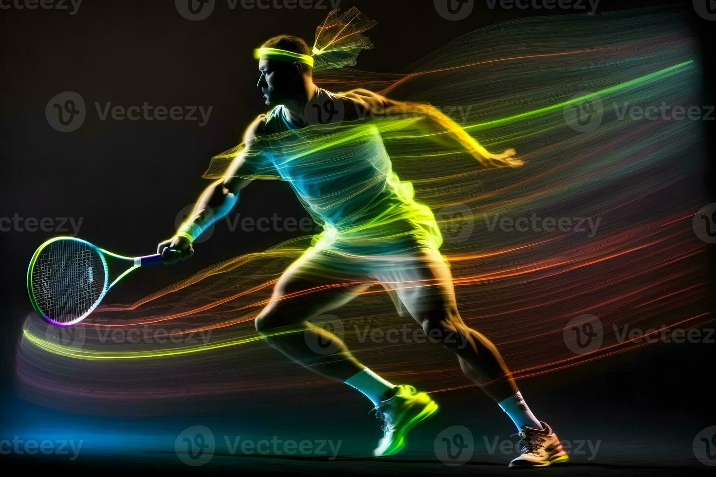tennis giocatore sport ritratto astratto sfondo. neurale Rete ai generato foto