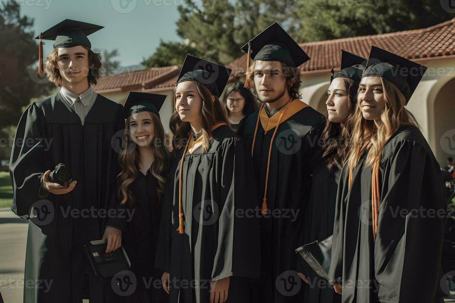 Università laureati. neurale Rete ai generato foto