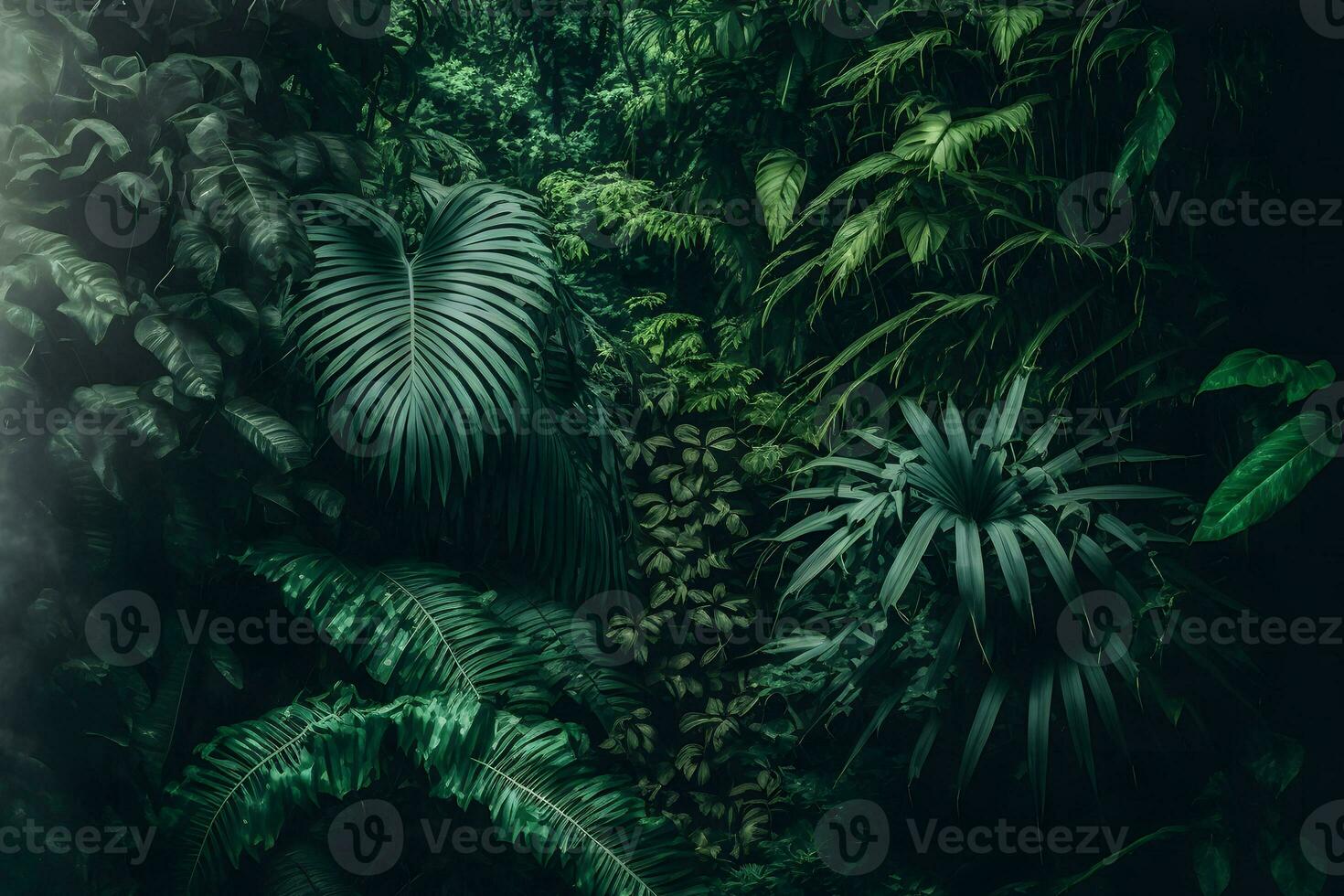 asiatico tropicale giungla foresta pluviale nel giorno. neurale Rete generato arte foto