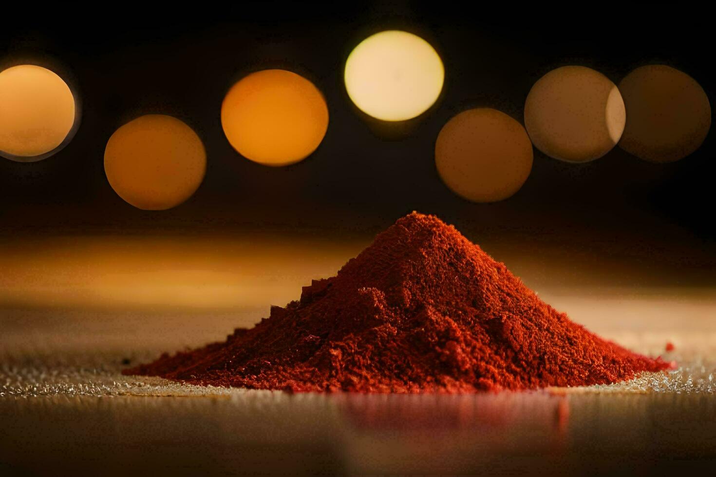 un' mucchio di rosso polvere su un' tavolo. ai-generato foto