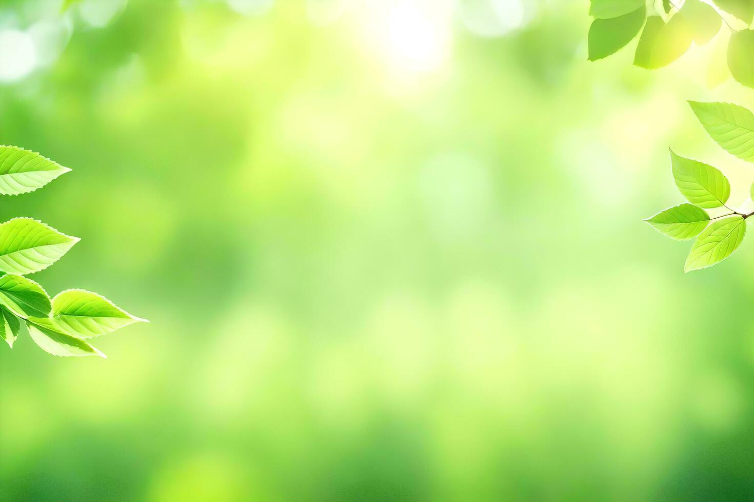 verde le foglie su un' soleggiato giorno. ai-generato foto