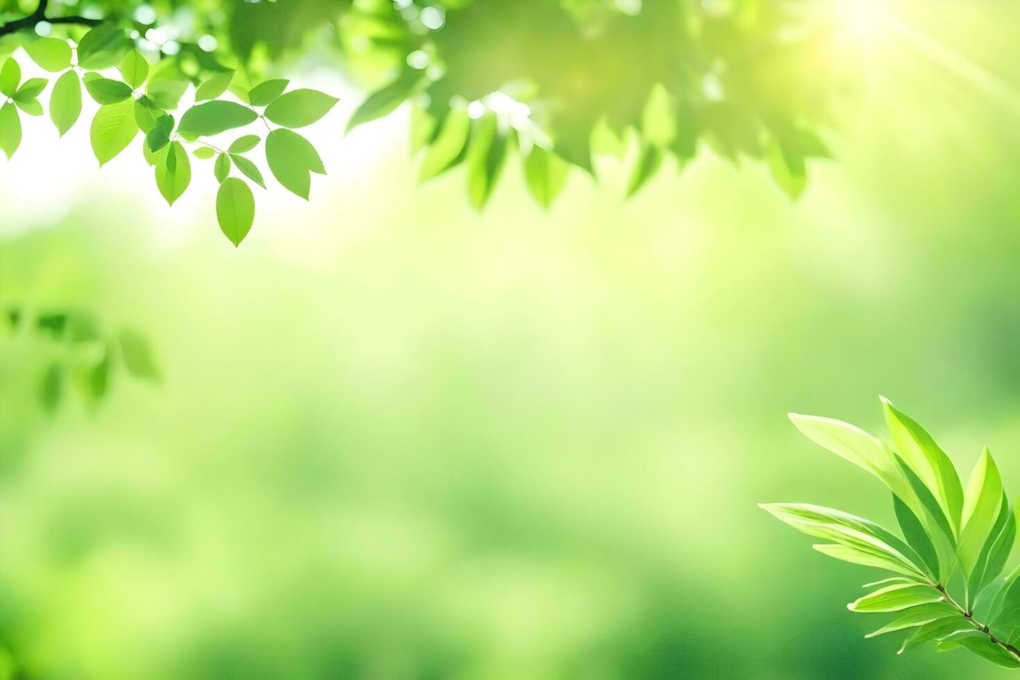 verde le foglie su un' soleggiato giorno. ai-generato foto