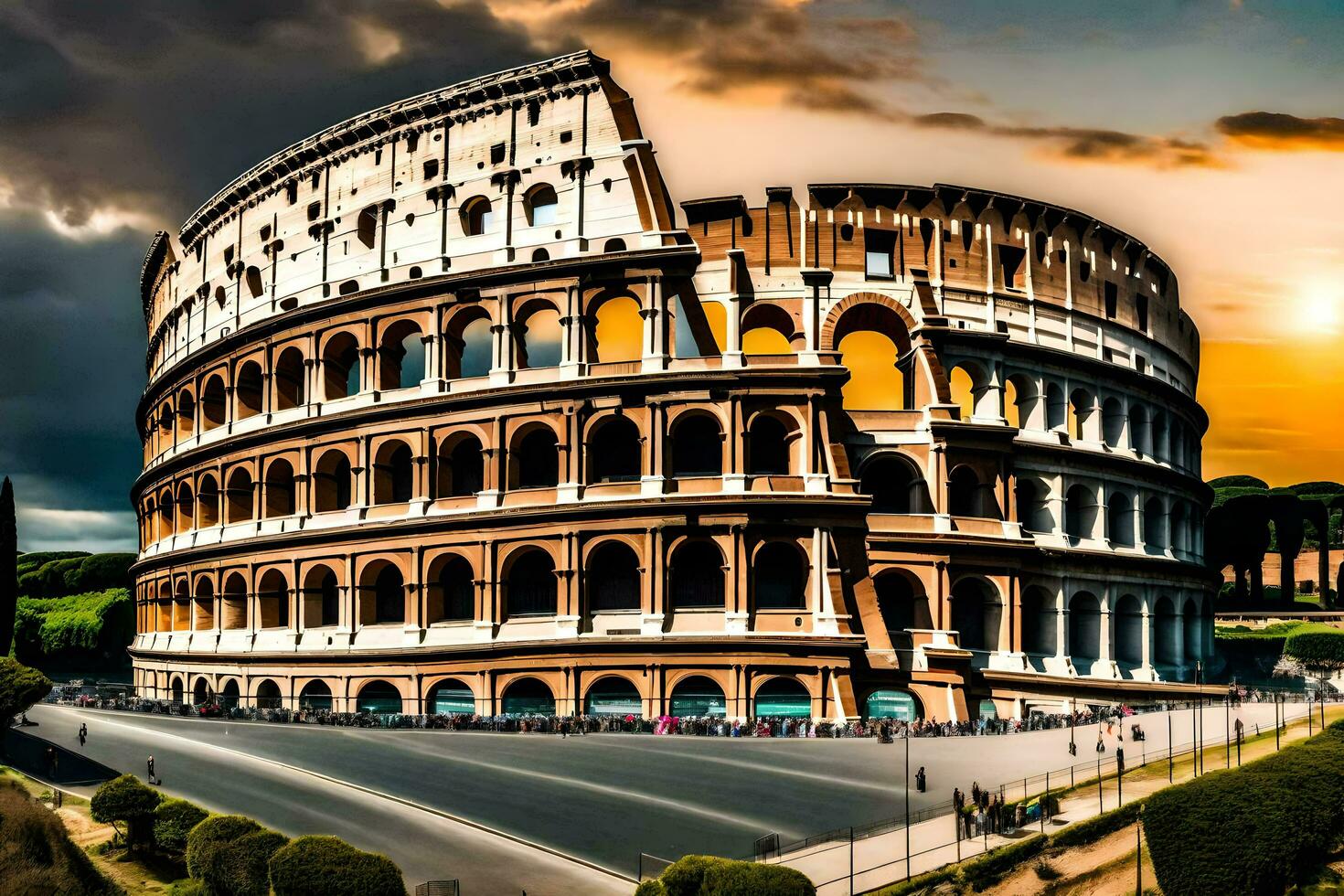 il colosseo nel Roma, Italia. ai-generato foto