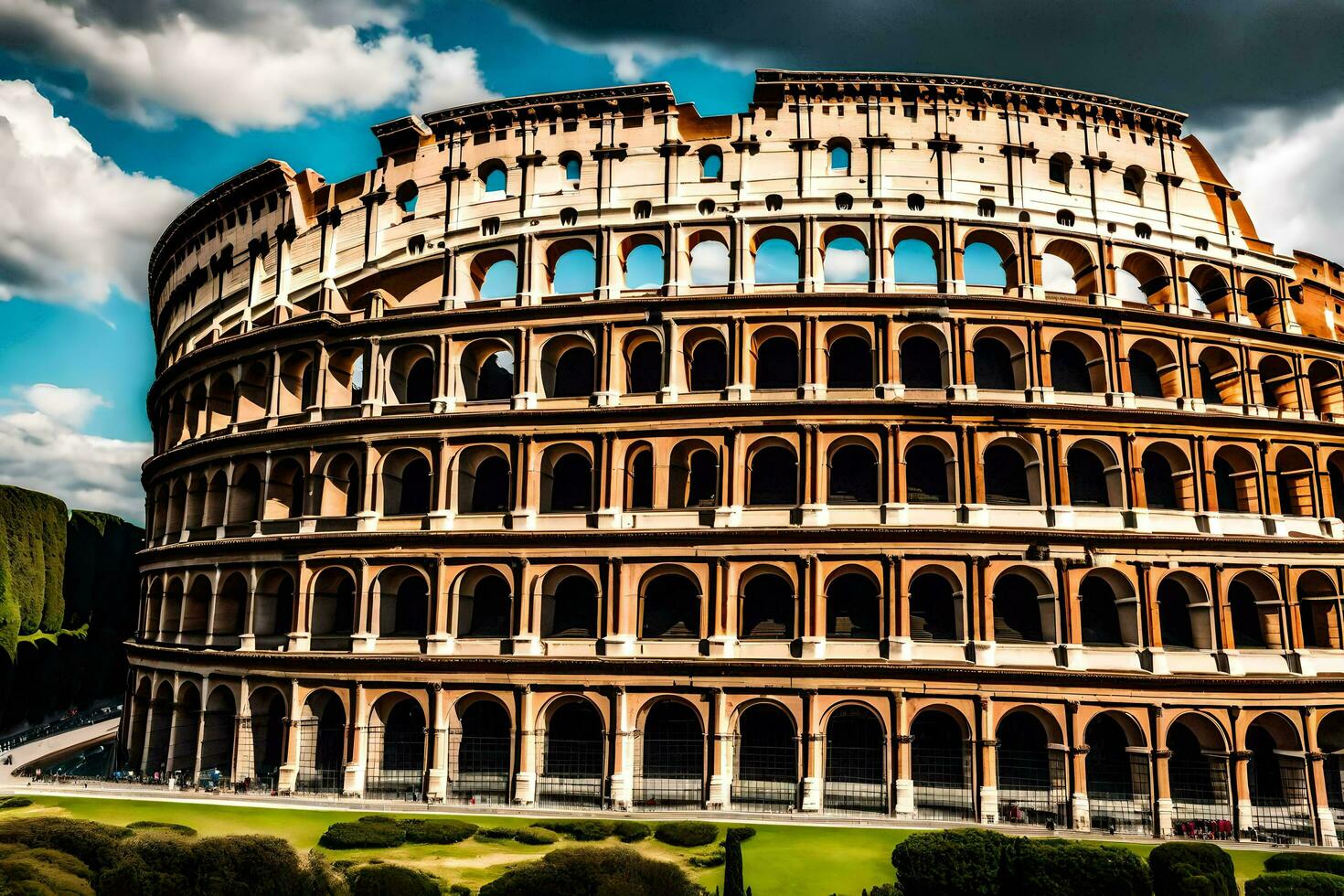 il colosseo nel Roma, Italia. ai-generato foto