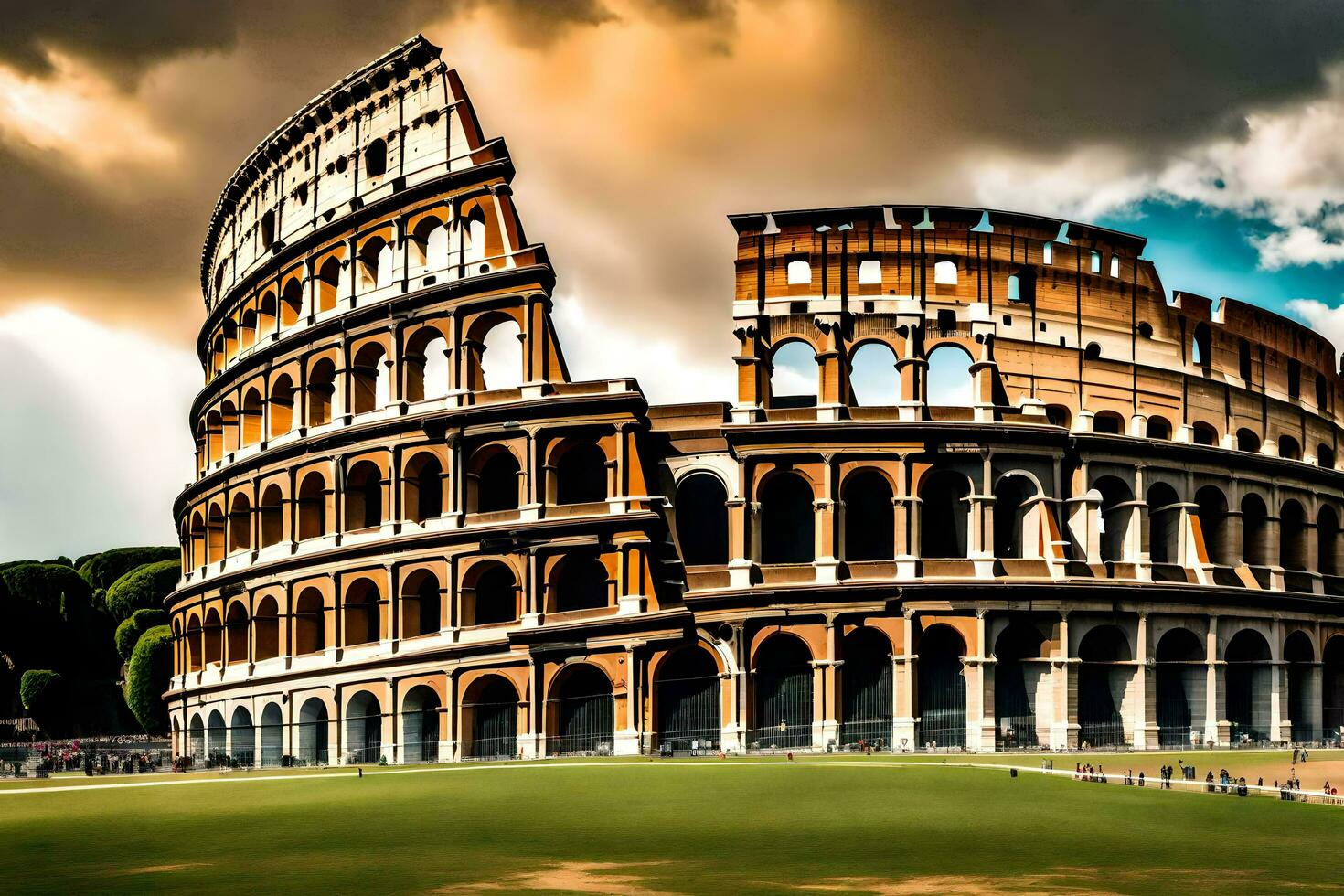 il colosseo nel Roma, Italia. ai-generato foto