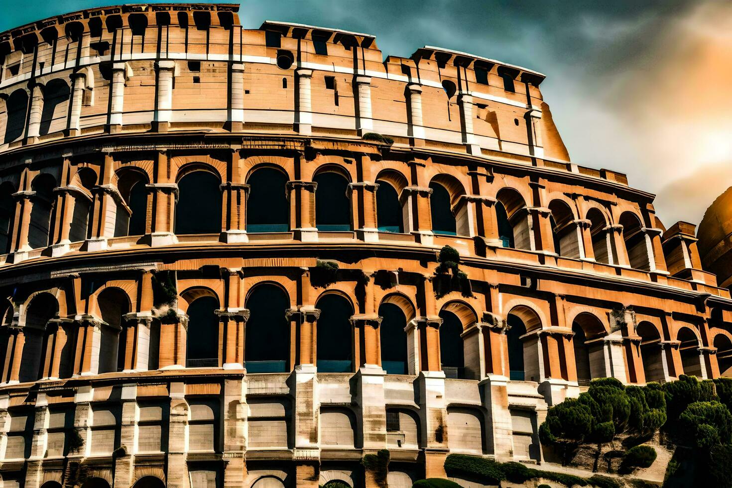 il colosseo nel Roma, Italia. ai-generato foto