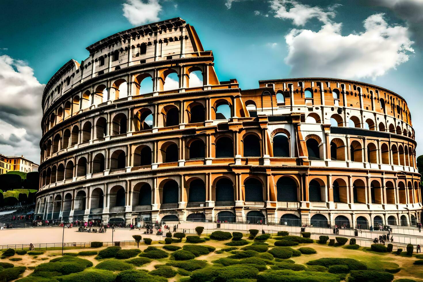 il colosseo nel Roma, Italia. ai-generato foto